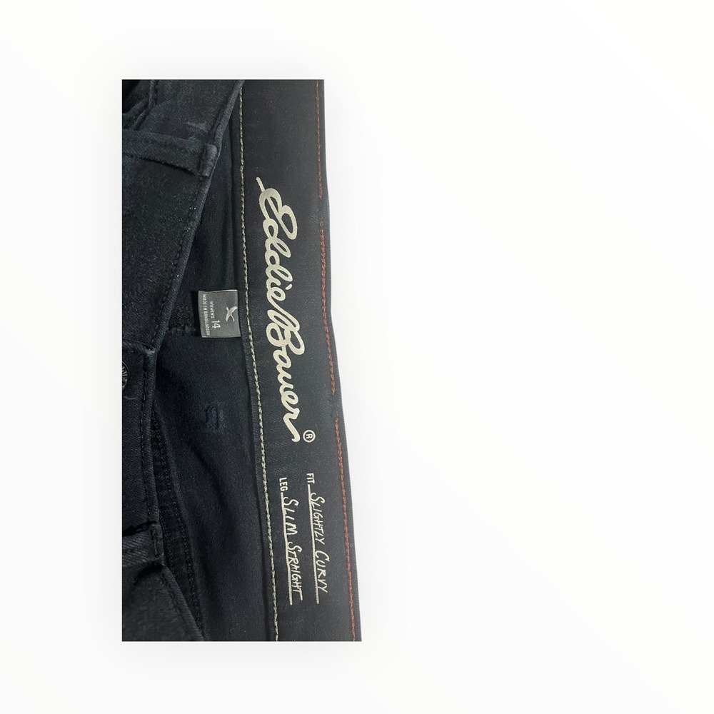 Eddie Bauer Women's Black Curvy Fit Straight Leg Jeans Size 14 - Picture 8 of 16